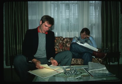 Harrison Ford y Mark Hamill, en 1980.