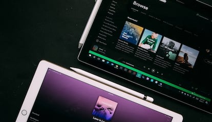 App de Spotify en un iPad