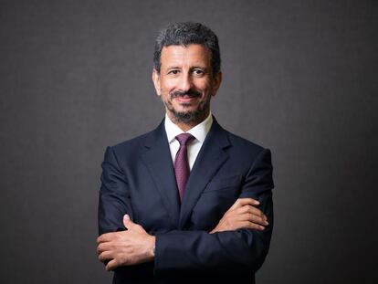 Ahmed Al Khateeb, presidente del comité de dirección de UN Tourism y ministro de Turismo de Arabia Saudí, este lunes en Barcelona.