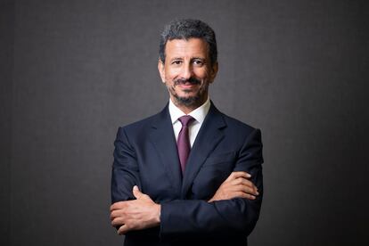 Ahmed Al Khateeb, presidente del comité de dirección de UN Tourism y ministro de Turismo de Arabia Saudí, este lunes en Barcelona.