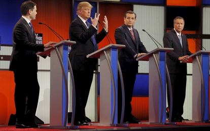 Rubio, Trump, Cruz y Kasich en el debate de Detroit