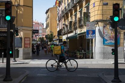 Repartidor de Glovo en Madrid.