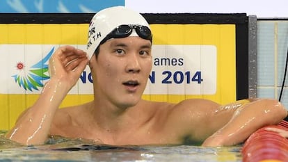 Park Tae-hwan, durante los Juegos de Asia.