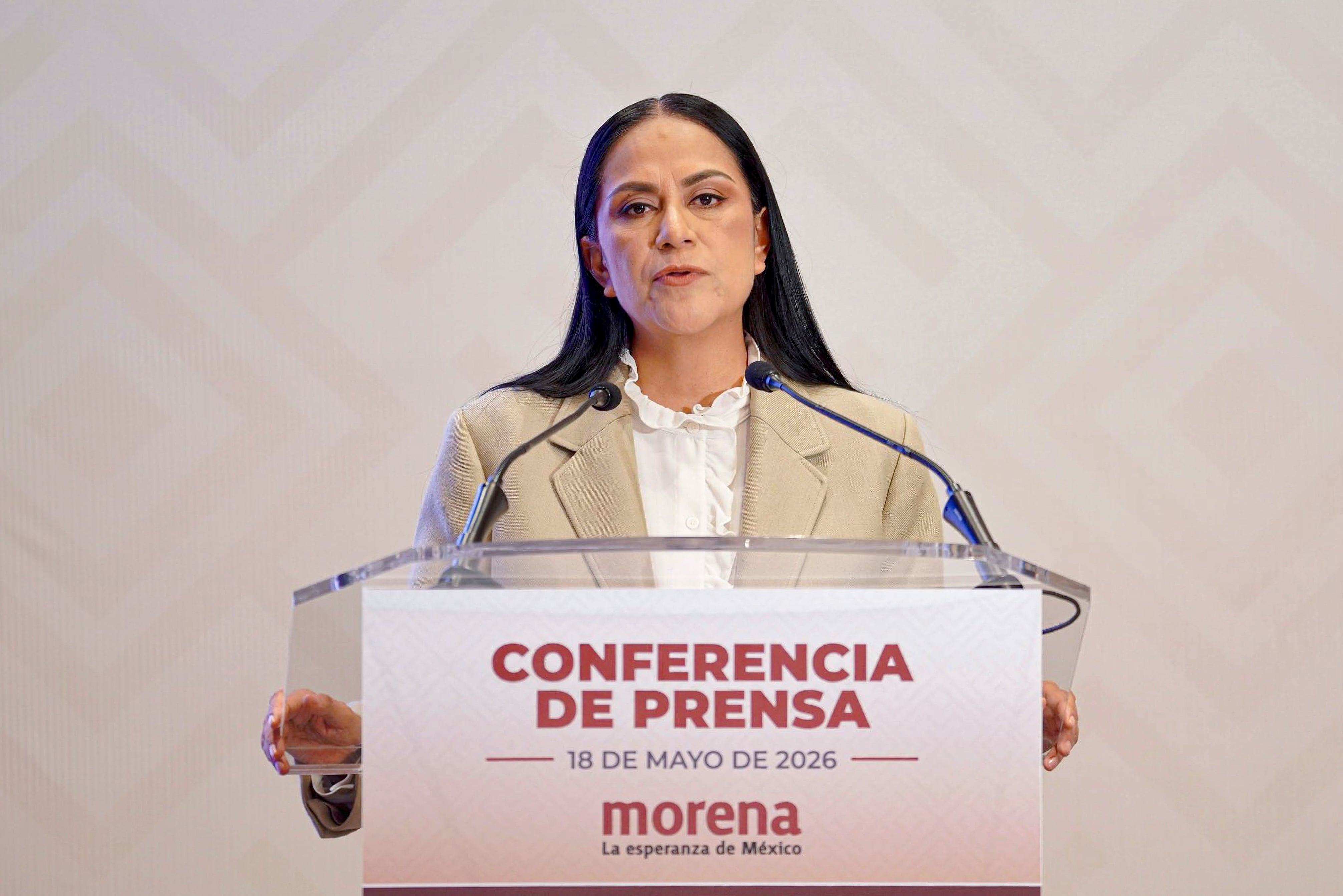 Ariadna Montiel durante una conferencia en Ciudad de México, este lunes.