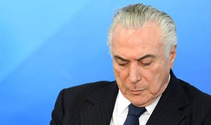 Temer, este lunes en Brasilia.