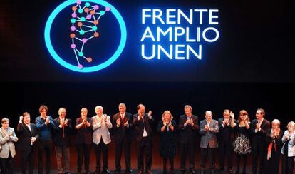 Los líderes del Frente Amplio-UNEN, en Buenos Aires