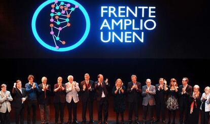 Los l&iacute;deres del Frente Amplio-UNEN, en Buenos Aires