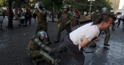 Manifestaci&oacute;n estudiantil el pasado jueves 19 de enero de 2012 en Santiago de Chile. 