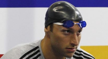 Ian Thorpe, antes de la prueba de los 200m libres.