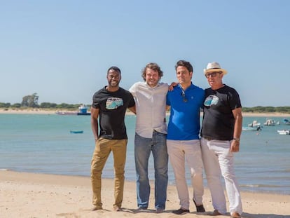 Boré Buika, Salva Reina, Álvaro Díaz y Antonio Pérez, en Sanlúcar.