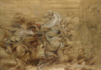 'La caza del león', de Rubens, expuesta en el Museo del Prado. 