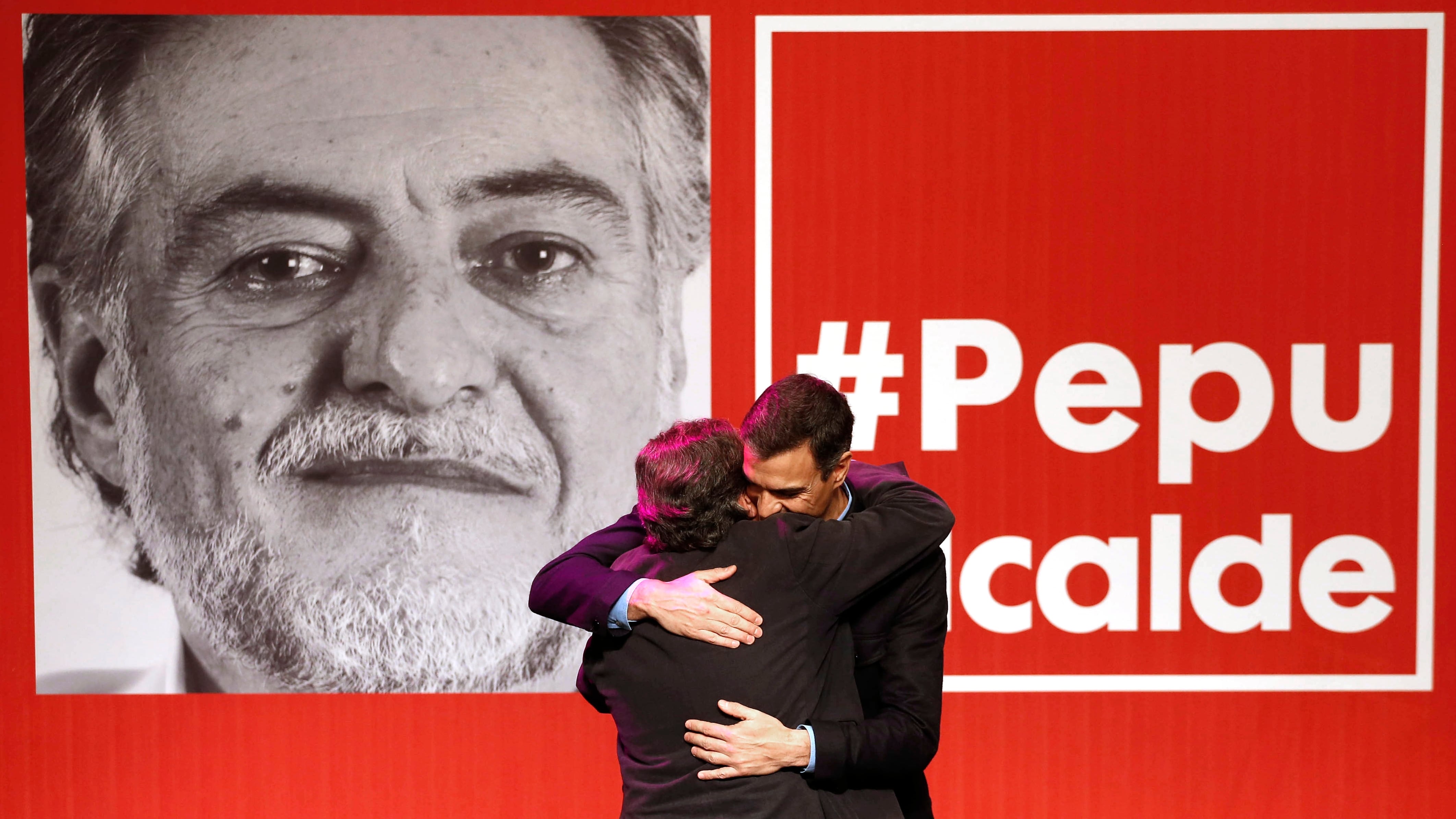 Pedro Sánchez presenta la candidatura de Pepu Hernandez a la alcaldia de Madrid, el 3 de febrero de 2019.