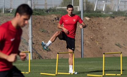 Clement Lenglet, en un entrenamiento reciente con el Sevilla.