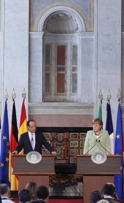 El presidente de Francia, François Hollande, y la canciller alemana, Ángela Merkel. EFE/Archivo