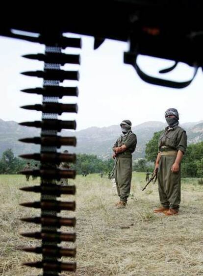 Guerrilleros del PKK, durante un entrenamiento en junio en el norte de Irak.