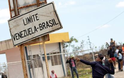 Conflito na fronteira de Pacaraima (Brasil) e a Venezuela, em setembro de 2019.