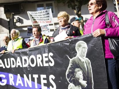 Protesta ante el Parlamento de emigrantes retornados, el pasado octubre