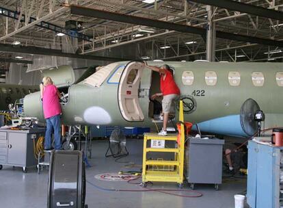 Planta de ensamblaje de la compañía Cessna en Wichita (Kansas).