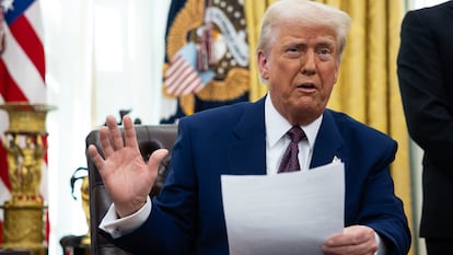 U.S. President Donald Trump in the Oval Office on Thursday.