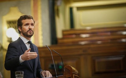 Pablo Casado interviene en el Pleno del Congreso esta semana.
 