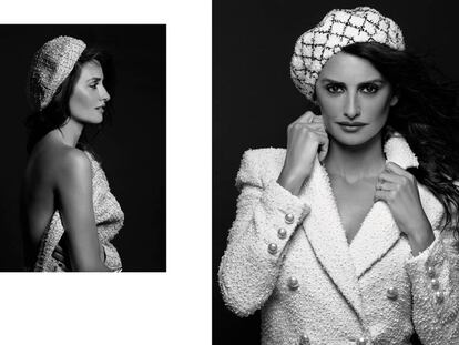 Penélope Cruz, fotografiada por Karl Lagerfeld en dos imágenes de su primera campaña para Chanel.