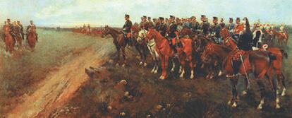 <i>Desfile en el campo ante su majestad Alfonso XIII, </i>de José Cusachs.