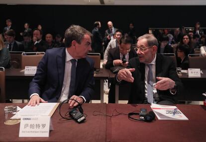 José Luis Rodríguez Zapatero y Javier Solana.