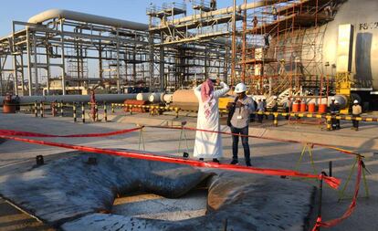Planta petrolera atacada en septiembre en Arabia Saudí.