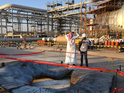 Planta petrolera atacada en septiembre en Arabia Saudí. 