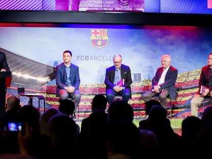 Josep Maria Bartomeu, durante el discurso.