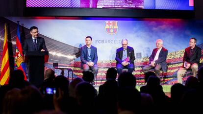 Josep Maria Bartomeu, durante el discurso.