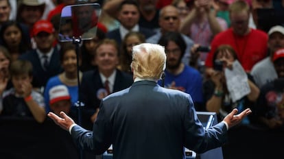 President Donald Trump, en un mitin en Indiana.