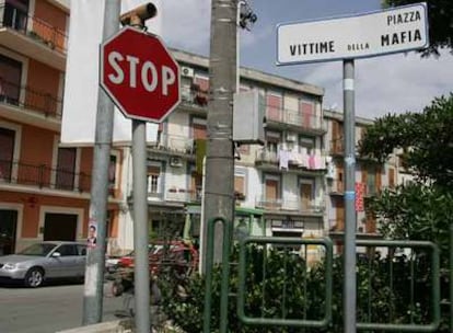 La plaza de las Víctimas de la Mafia, en el centro de Corleone (Sicilia).