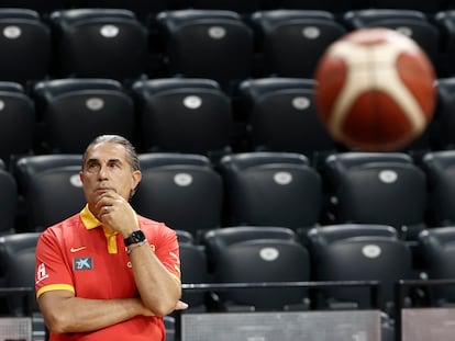 Sergio Scariolo, durante un entrenamiento de España.