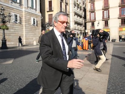 Xavier Trias, ayer en la plaza Sant Jaume.