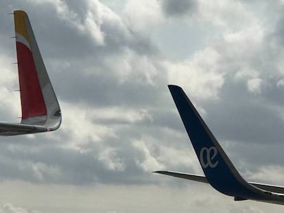 Aviones de Iberia y Air Europa.