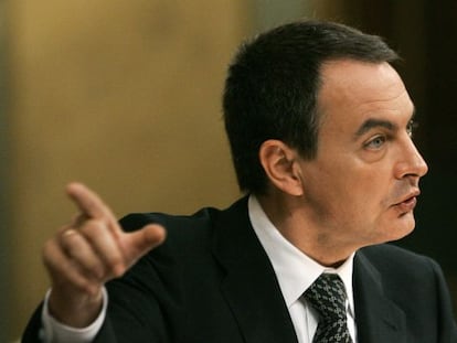 Prime Minister Zapatero during the State of the Nation debate. 
