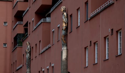 Viviendas en Karl-Marx-Hof, que fue construido en el terreno que, hasta el siglo XII, había estado bajo las aguas del Danubio.
