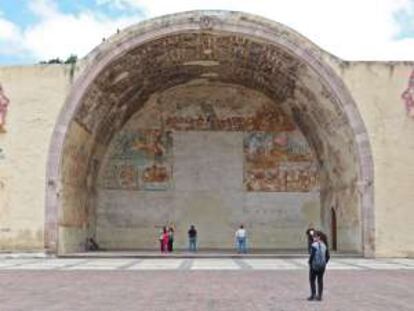 La capilla abierta de San Nicolás de Tolentino, en Actopan (Hidalgo).