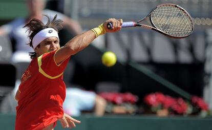 David Ferrer durante el partido frente a Melzer