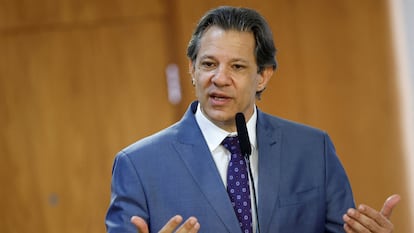 El ministro de Hacienda de Brasil, Fernando Haddad, en un evento en Brasilia en agosto.
