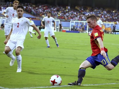 Sergio G&oacute;mez, con la selecci&oacute;n espa&ntilde;ola en Mundial sub17 de Indi. 