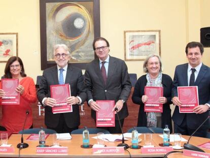 Dirigentes de Foment y del Instituto de Estudios Estratégicos.