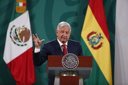 AMLO en conferencia en Palacio Nacional