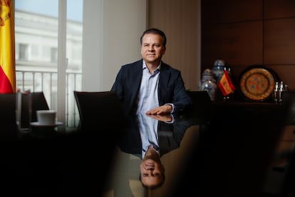 Esteban Villegas, gobernador de Durango (México) este miércoles en la Embajada de México en Madrid.