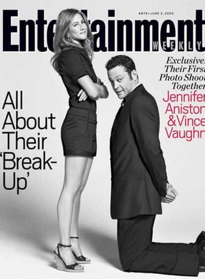 Jennifer Aniston y Vince Vaughn compartieron la portada de la revista 'Entertainment Weekly' para promocionar la película que protagonizaron cuando estaban juntos y que llevaba el profético título de 'Separados'.