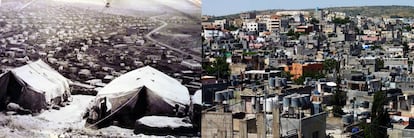 A la izquierda, el campo cuando se creó, en 1948. A la derecha, hoy en día.