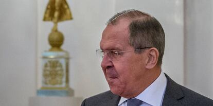 Russian foreign minister, Sergei Lavrov, this Thursday in Madrid.