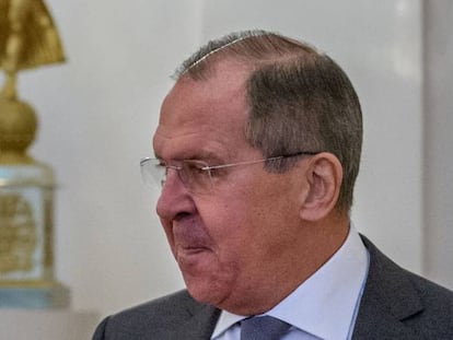 Russian foreign minister, Sergei Lavrov, this Thursday in Madrid.