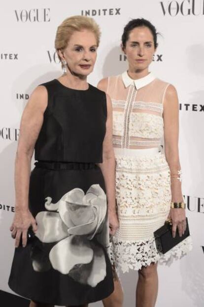 Adriana Carolina y su madre, la diseñadora, Carolina Herrera, en una imagen de 2015.